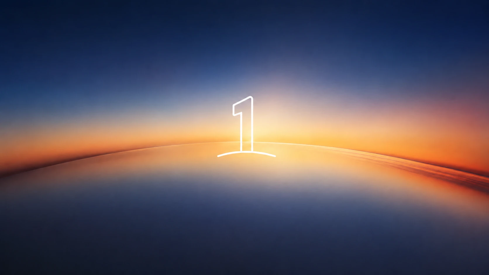 Chiffre un lumineux sur un horizon bleu et doré