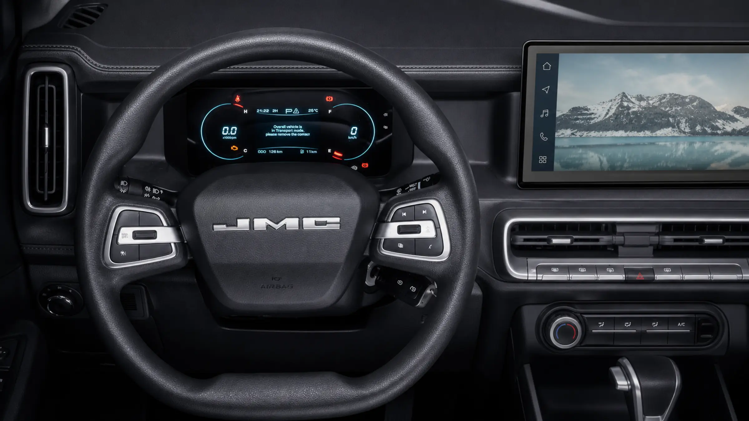 Volant multifonction réglable du JMC Vigus avec commandes intégrées
